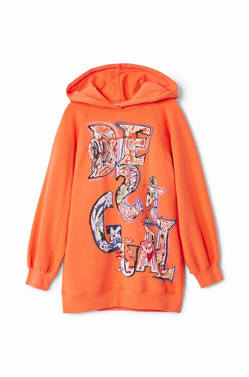 Дитяча бавовняна сукня Desigual колір помаранчевий mini oversize 24WGVK15 в Києві Дитяча бавовняна сукня Desigual колір помаранчевий mini oversize 24WGVK15 в Києві