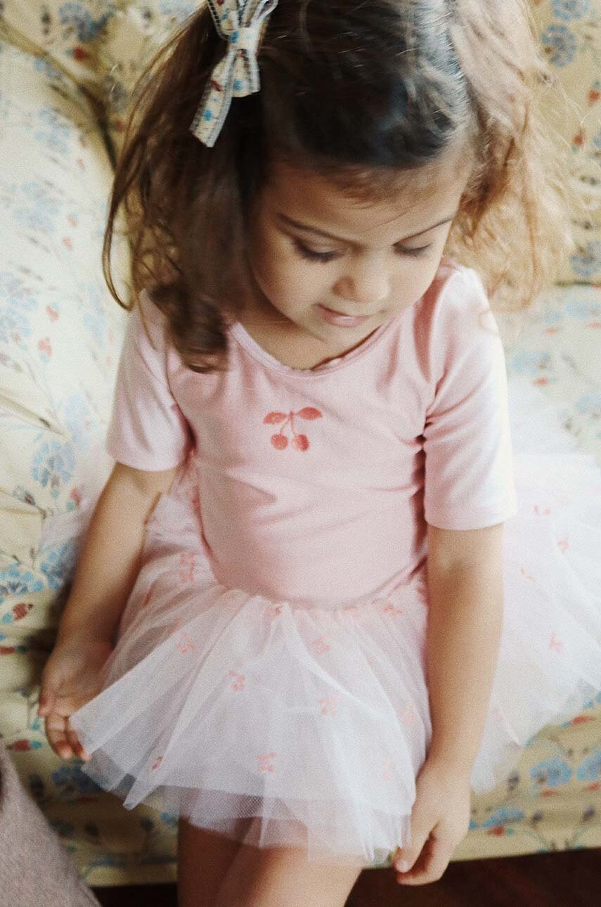 Konges Sløjd rochie fete BALLERINA DRESS culoarea roz, mini, evazati, KS101401