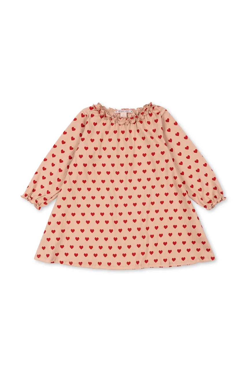Konges Sløjd rochie fete CHLEO DRESS OCS culoarea rosu, mini, evazati, KS101458 Konges Sløjd rochie fete CHLEO DRESS OCS culoarea rosu, mini, evazati, KS101458