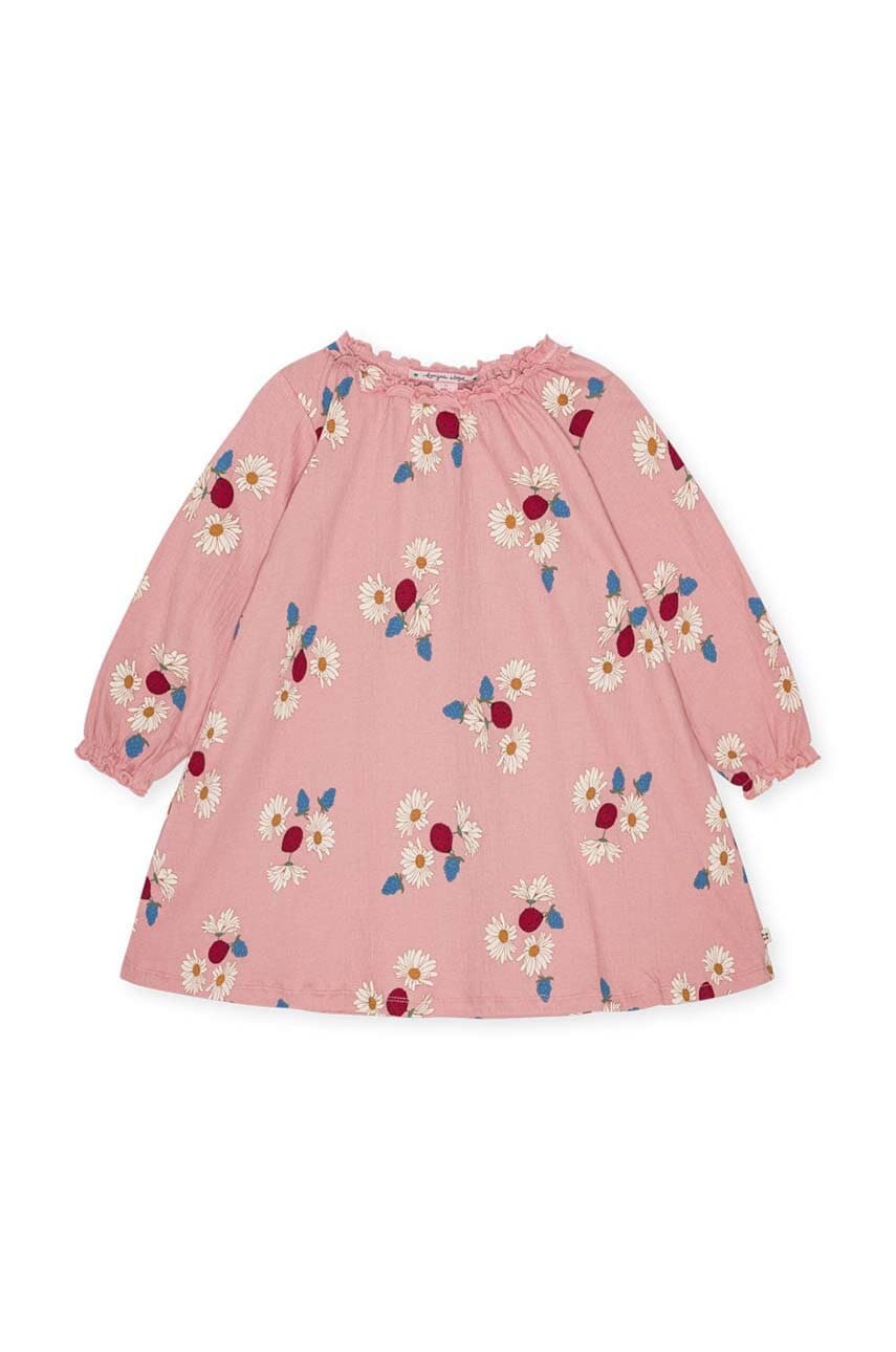 Konges Sløjd rochie fete CHLEO DRESS OCS culoarea roz, mini, evazati, KS101458 Konges Sløjd rochie fete CHLEO DRESS OCS culoarea roz, mini, evazati, KS101458