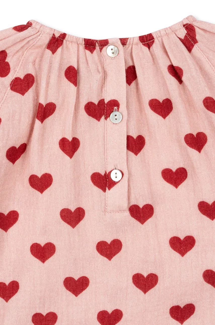 Хлопковое детское платье Konges Sløjd COCO DRESS GOTS цвет розовый mini расклешённое KS101461 Хлопковое детское платье Konges Sløjd COCO DRESS GOTS цвет розовый mini расклешённое KS101461