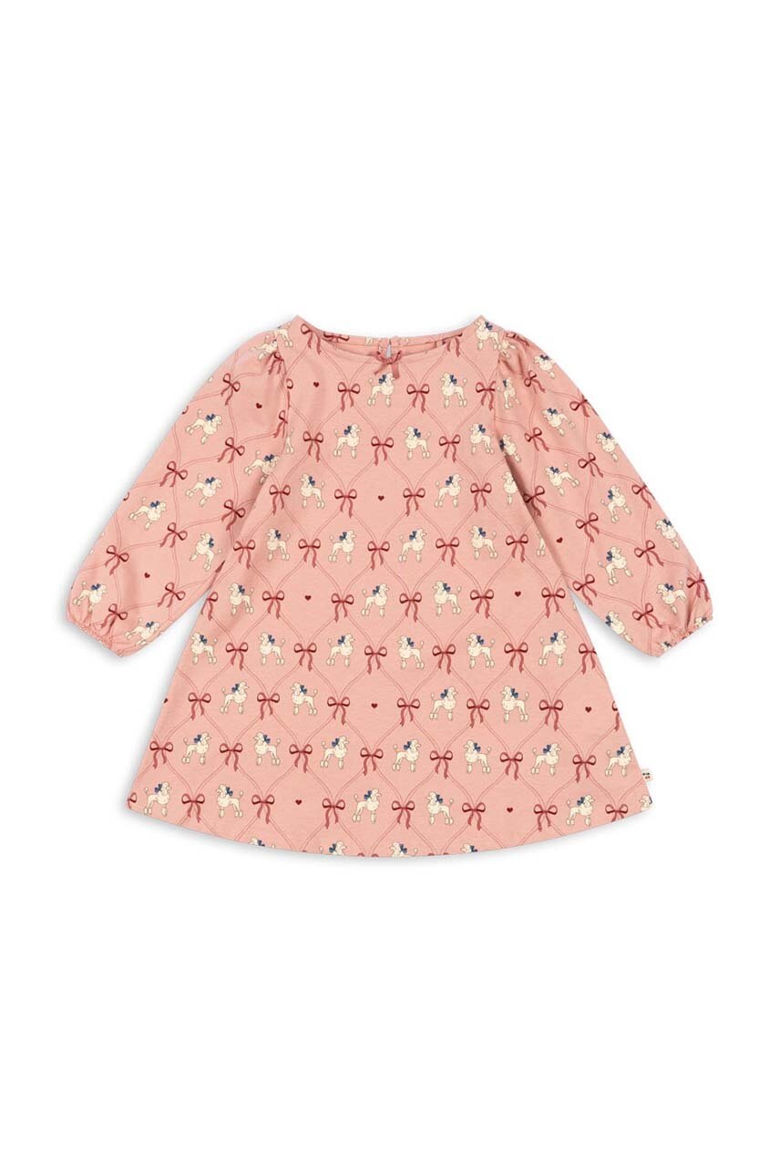 Konges Sløjd rochie DREY DRESS GOTS culoarea roz, mini, evazati, KS101486