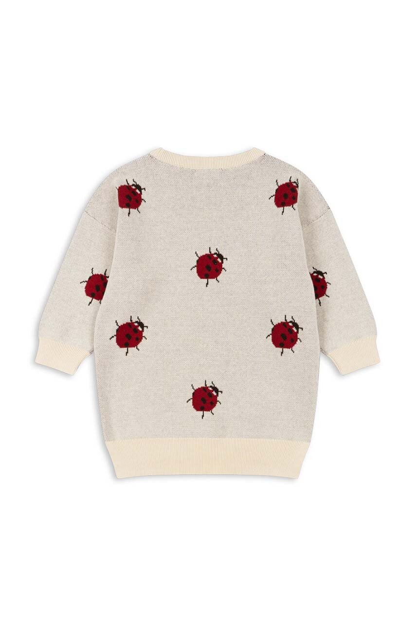 Дитяча бавовняна сукня Konges Sløjd LAPIS KNIT DRESS колір бежевий mini пряма KS101553