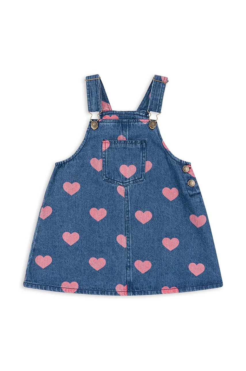 Детское джинсовое платье Konges Sløjd MAGOT OVERALL DRESS GOTS mini расклешённое KS101588