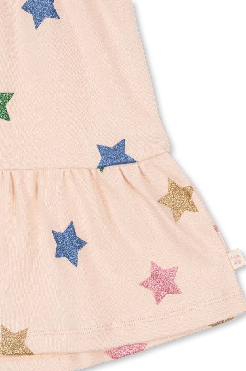 Dječja Pamučna Haljina Konges Sløjd MALLI GLITTER DRESS GOTS Boja: Bež, Mini, širi Se Prema Dolje, KS101594