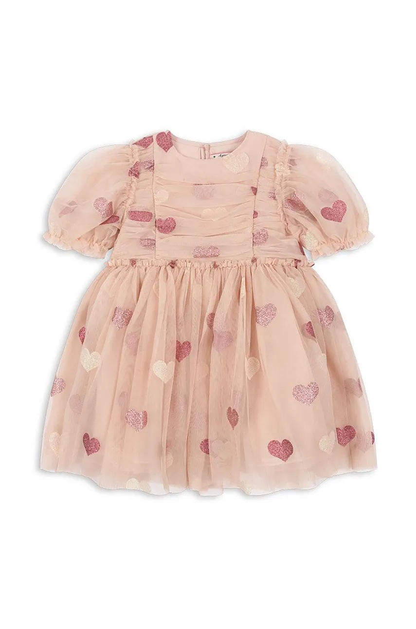 Сукня Konges Sløjd TULLIE DRESS колір рожевий mini розкльошена KS101717