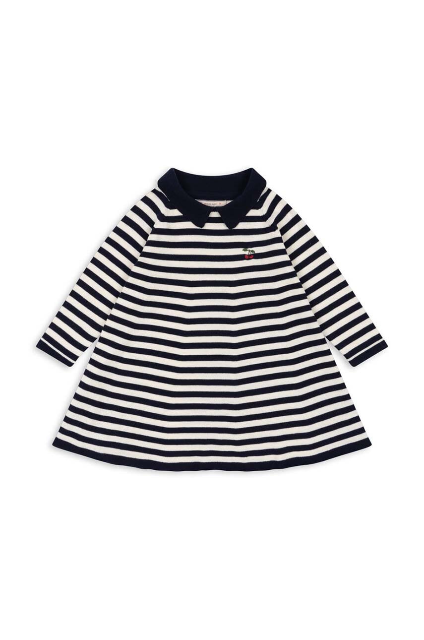 Konges Sløjd rochie VENTON KNIT DRESS GOTS culoarea bleumarin, mini, evazată, KS101723