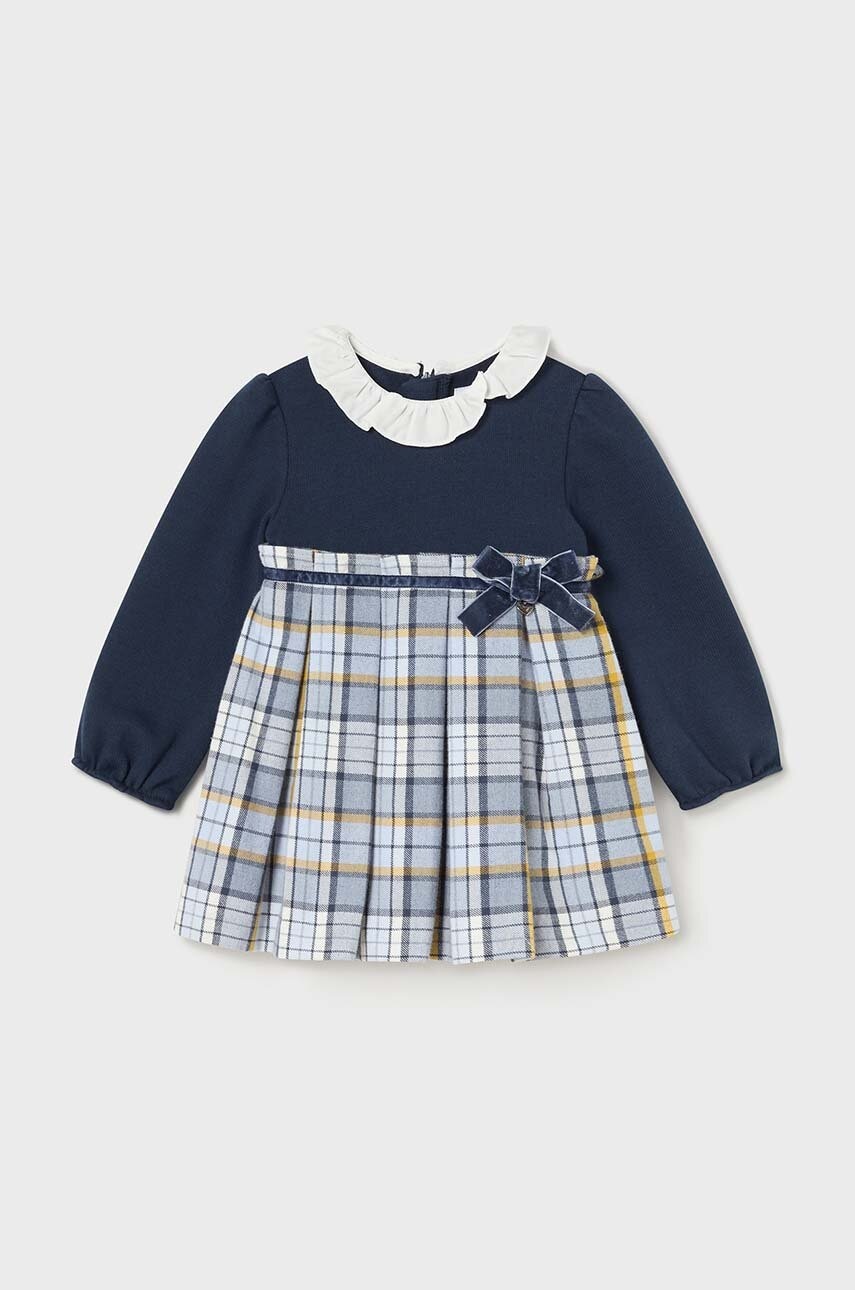Mayoral rochie bebe culoarea albastru marin, mini, evazati, 2910 Mayoral rochie bebe culoarea albastru marin, mini, evazati, 2910