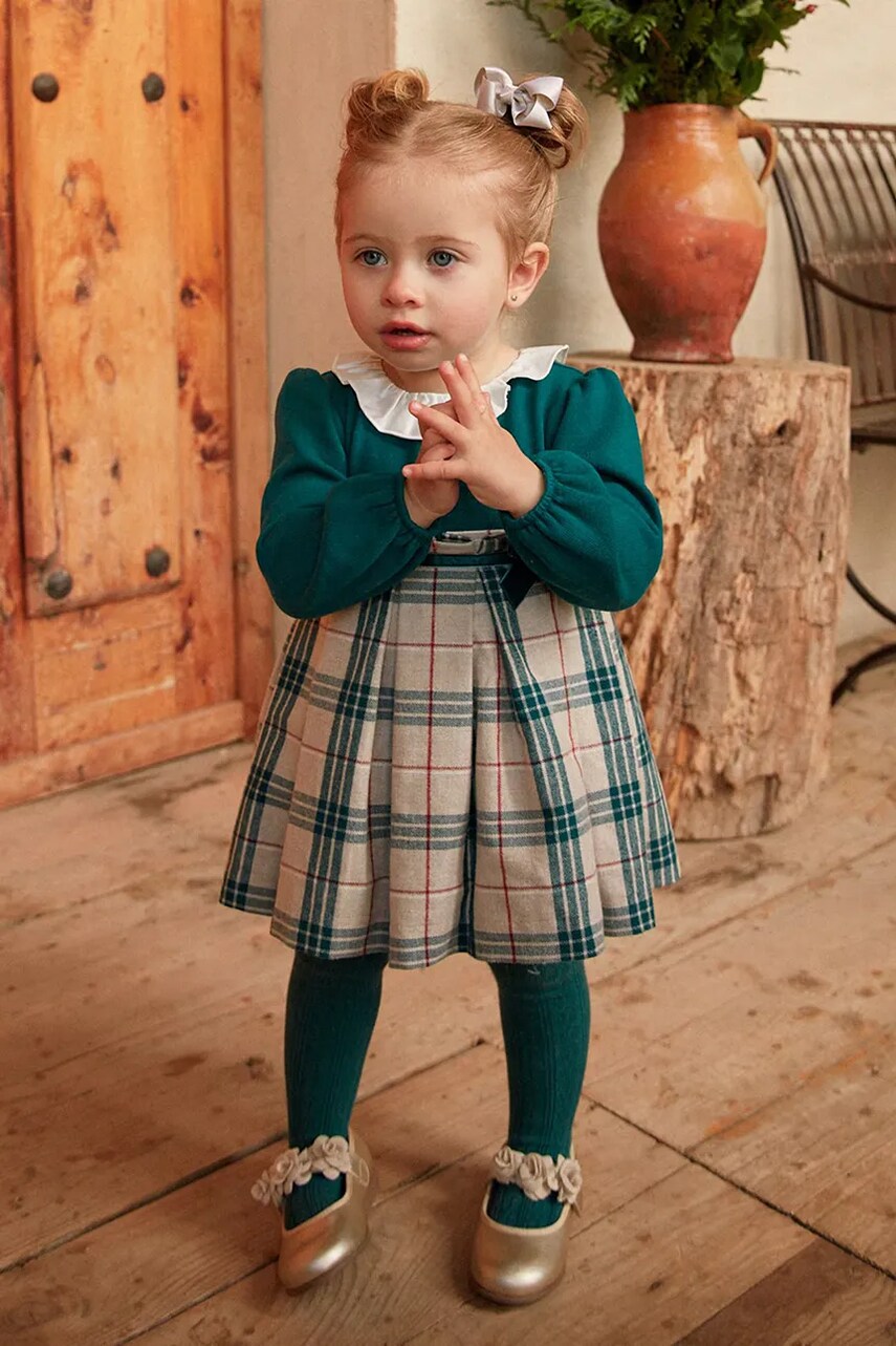 Mayoral rochie bebe culoarea verde, mini, evazati, 2910