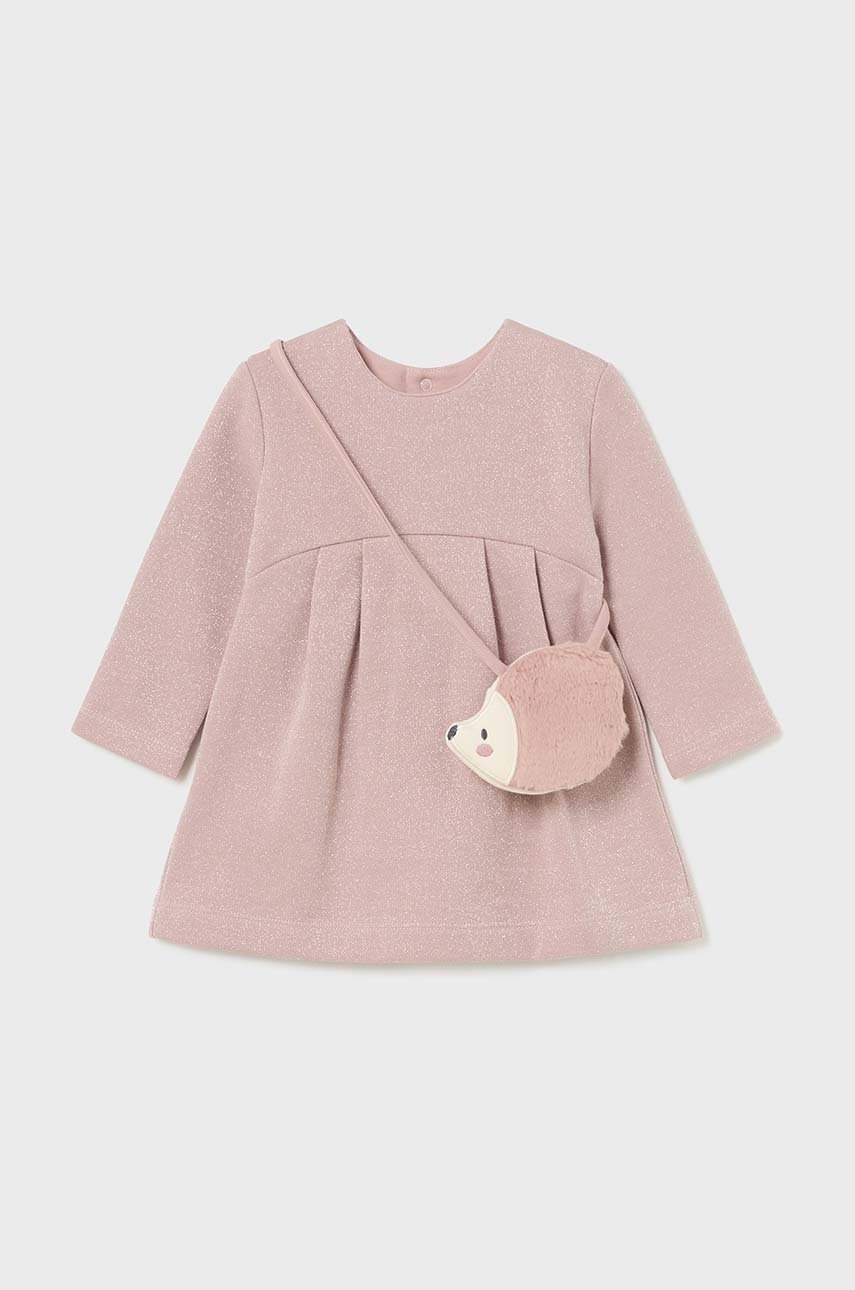 Детское платье с сумочкой Mayoral цвет розовый mini расклешённое 2915