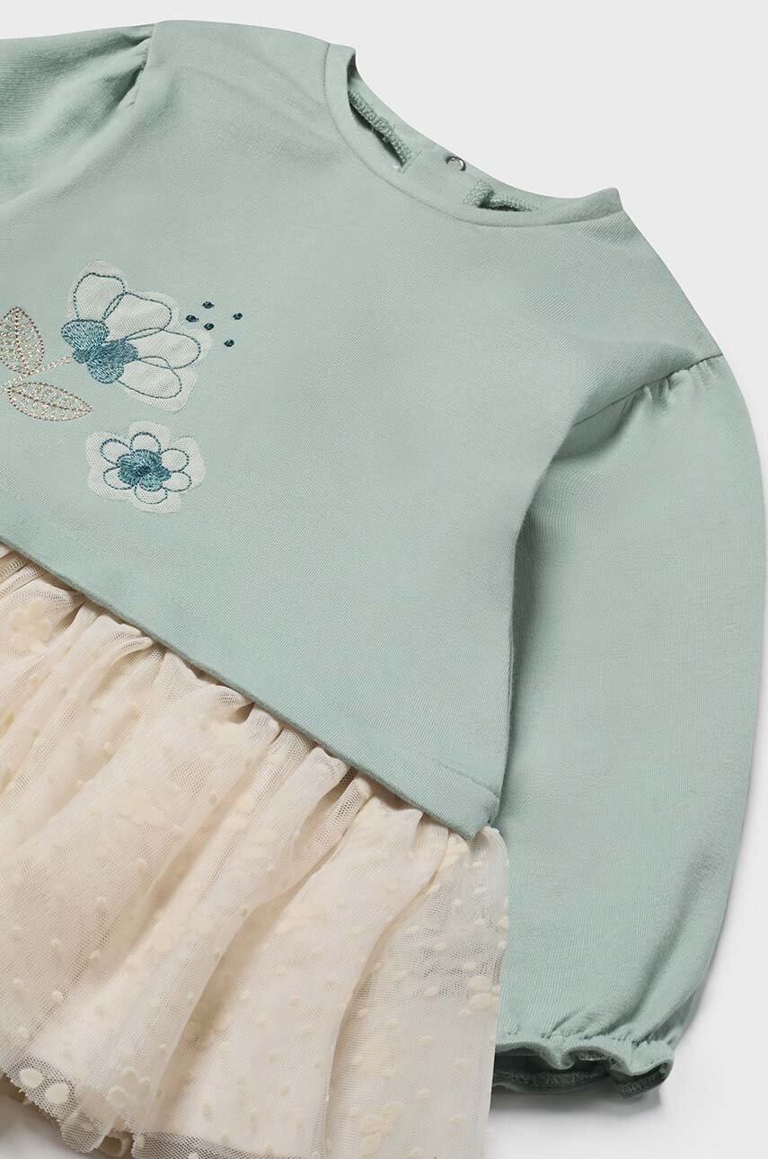 Детское платье Mayoral цвет бирюзовый mini расклешённое 2919