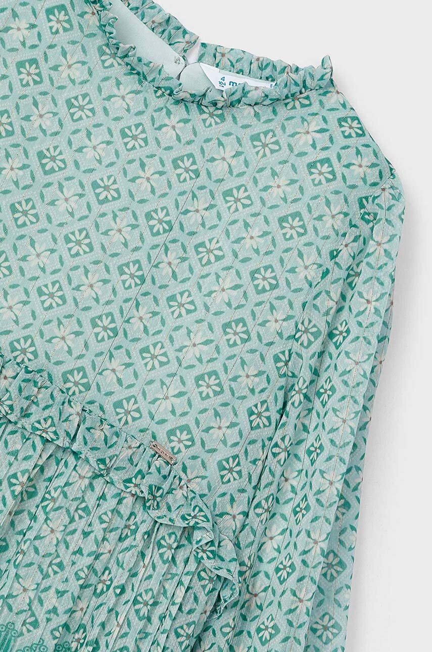 Детское платье Mayoral цвет бирюзовый mini расклешённое 4913