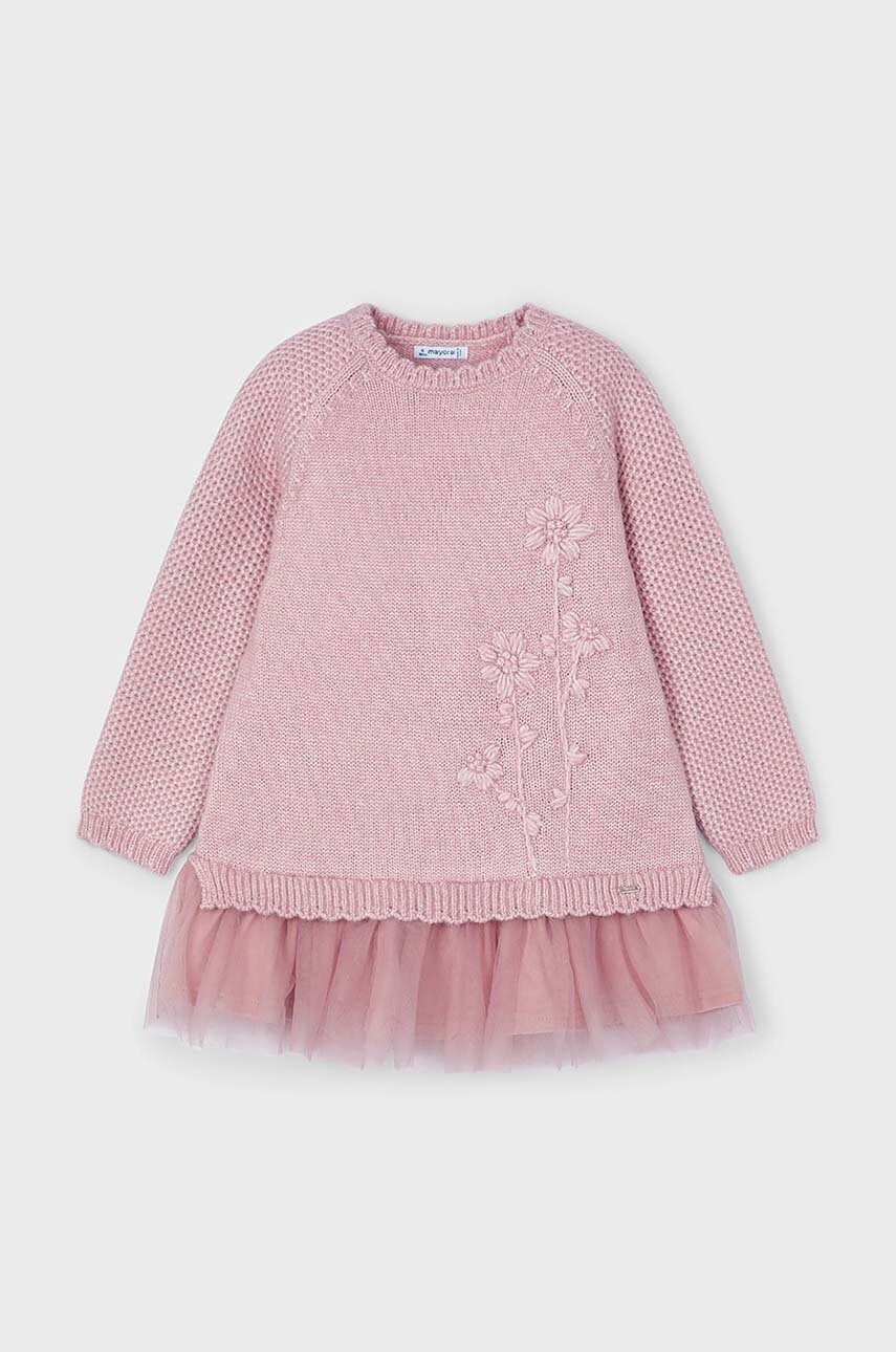 Детское платье Mayoral цвет розовый mini расклешённое 4918