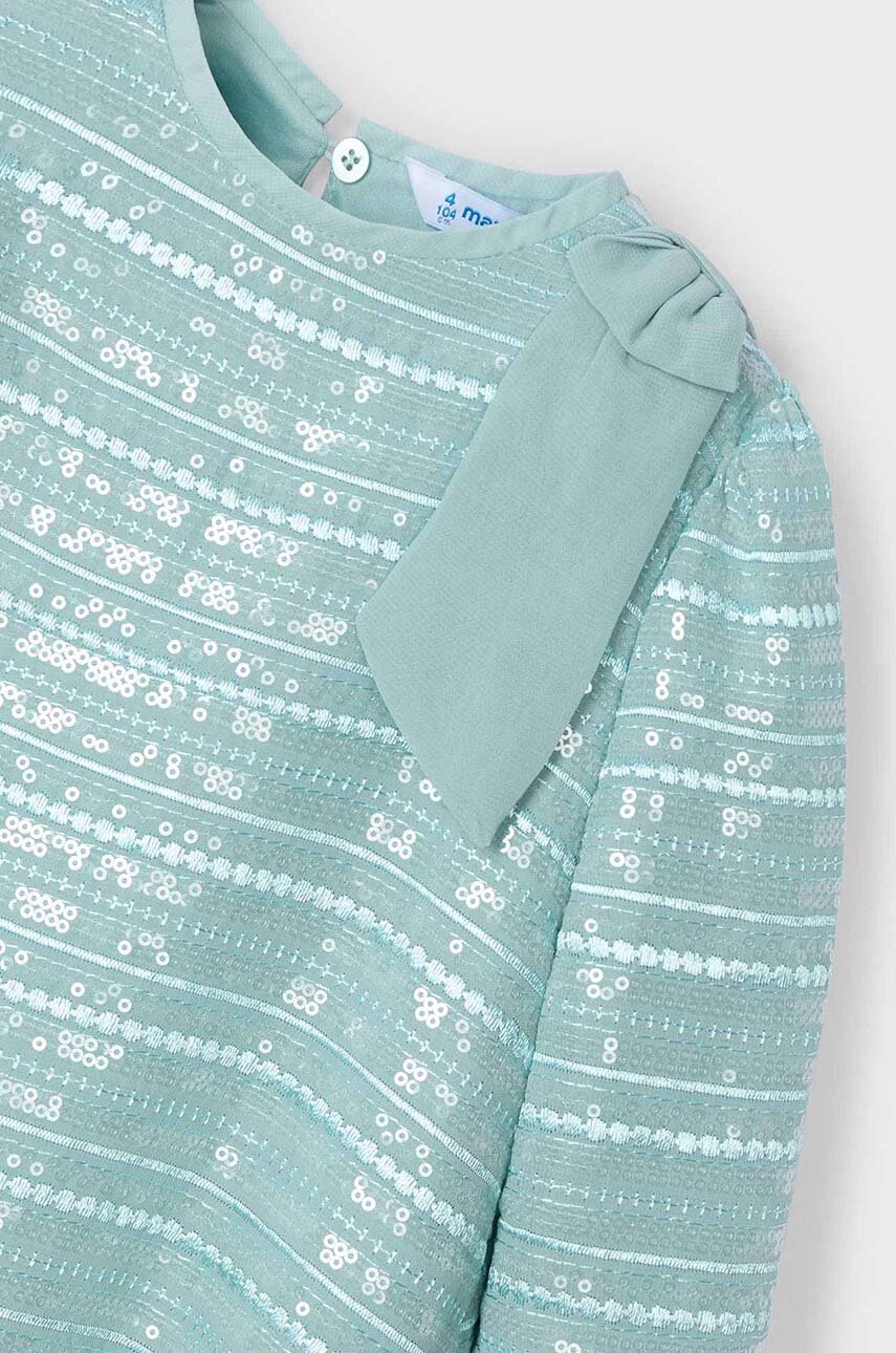 Детское платье Mayoral цвет бирюзовый mini расклешённое 4919