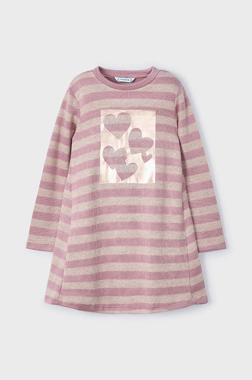 Mayoral rochie fete culoarea roz, mini, evazată, 4929