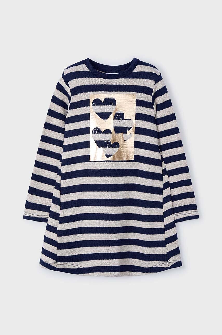 Mayoral rochie fete culoarea bleumarin, mini, evazată, 4929