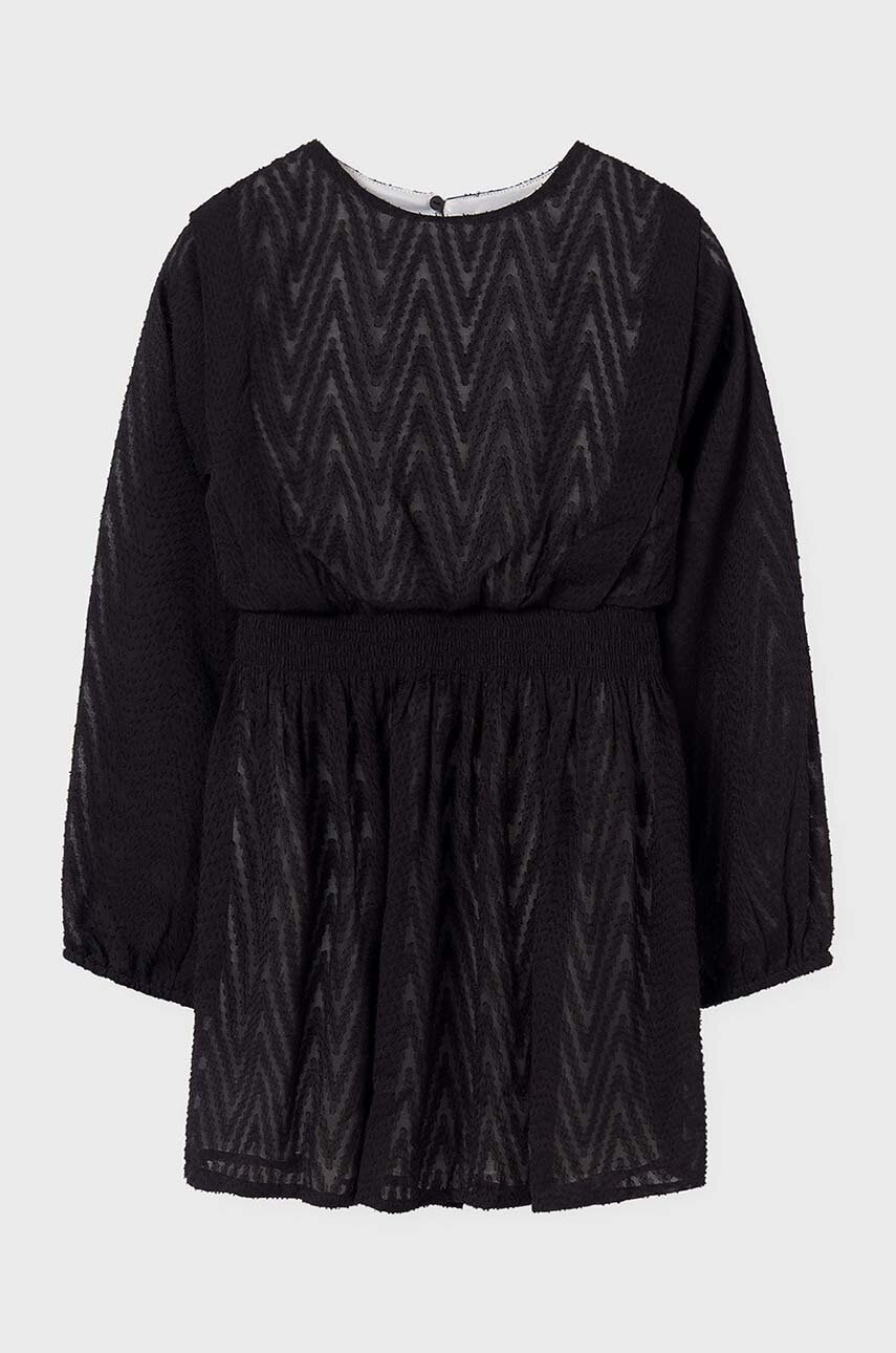 Mayoral rochie fete culoarea negru, mini, evazată, 7977