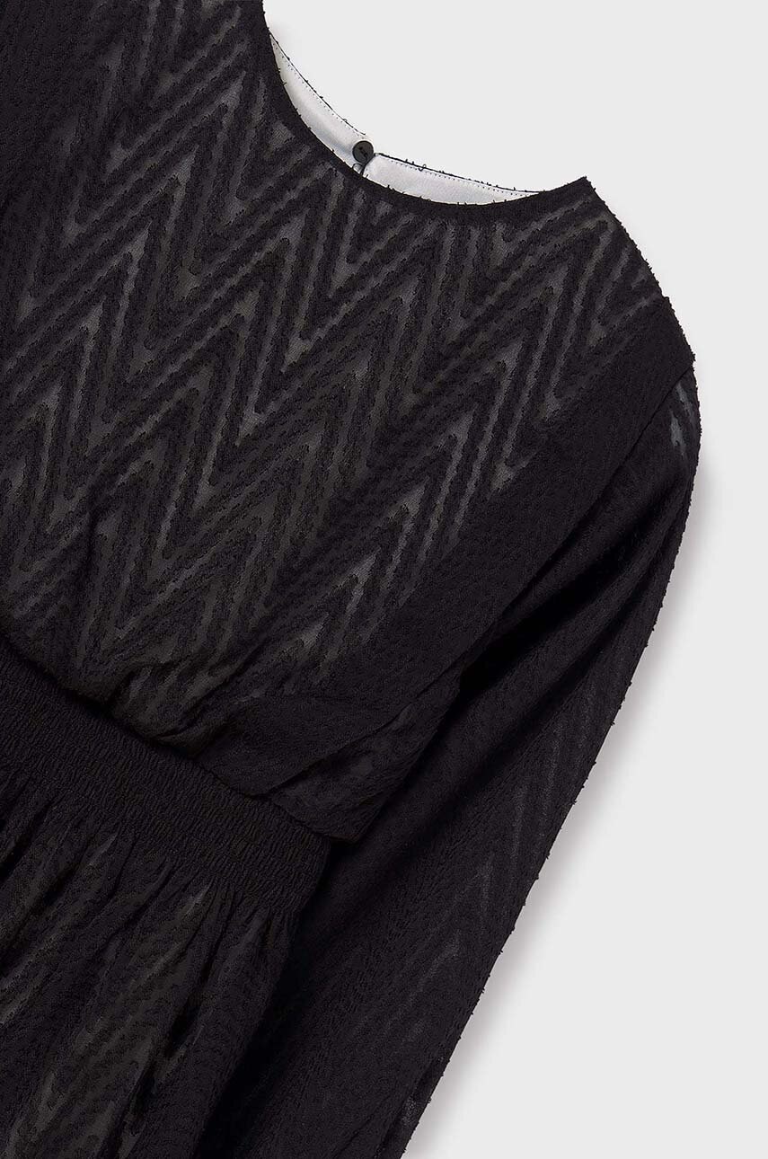 Детское платье Mayoral цвет чёрный mini расклешённое 7977 Детское платье Mayoral цвет чёрный mini расклешённое 7977