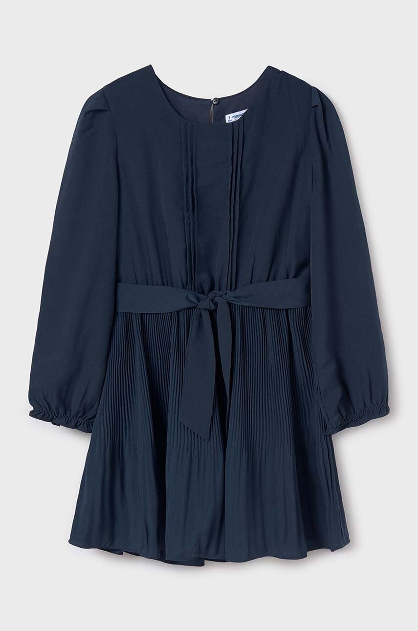 Mayoral rochie fete culoarea bleumarin, mini, evazată, 7979