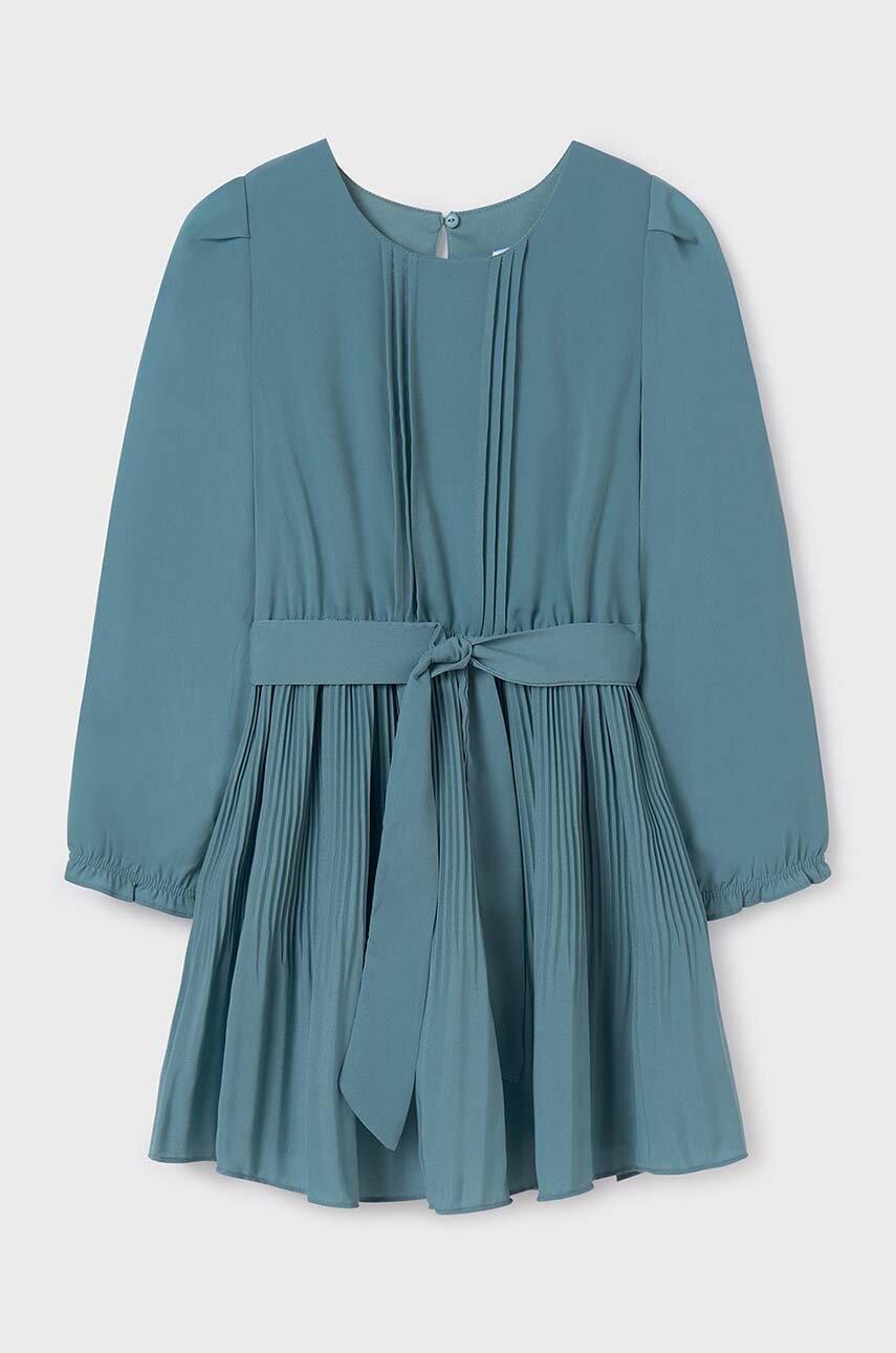 Mayoral rochie fete culoarea turcoaz, mini, evazati, 7979