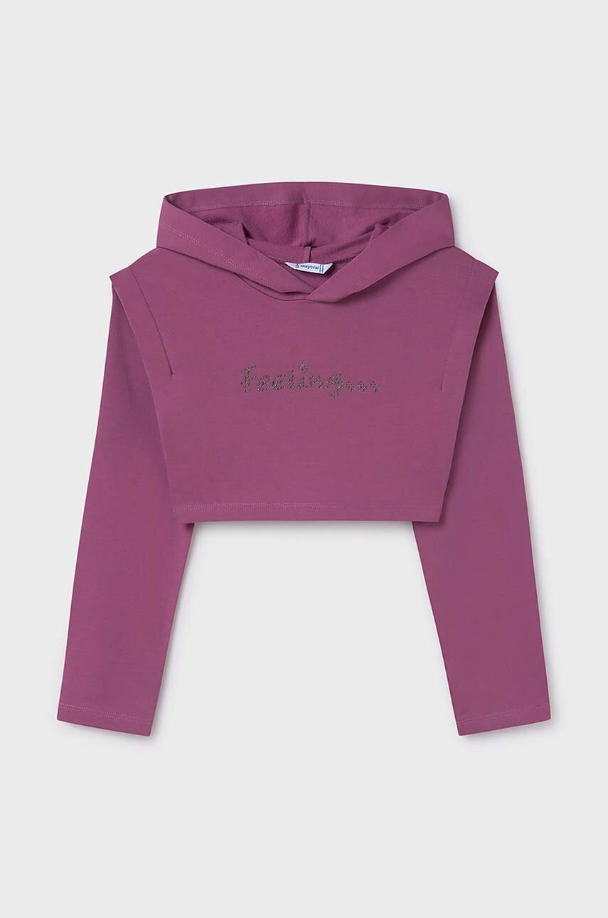 Хлопковое детское платье Mayoral цвет фиолетовый mini прямое 7986