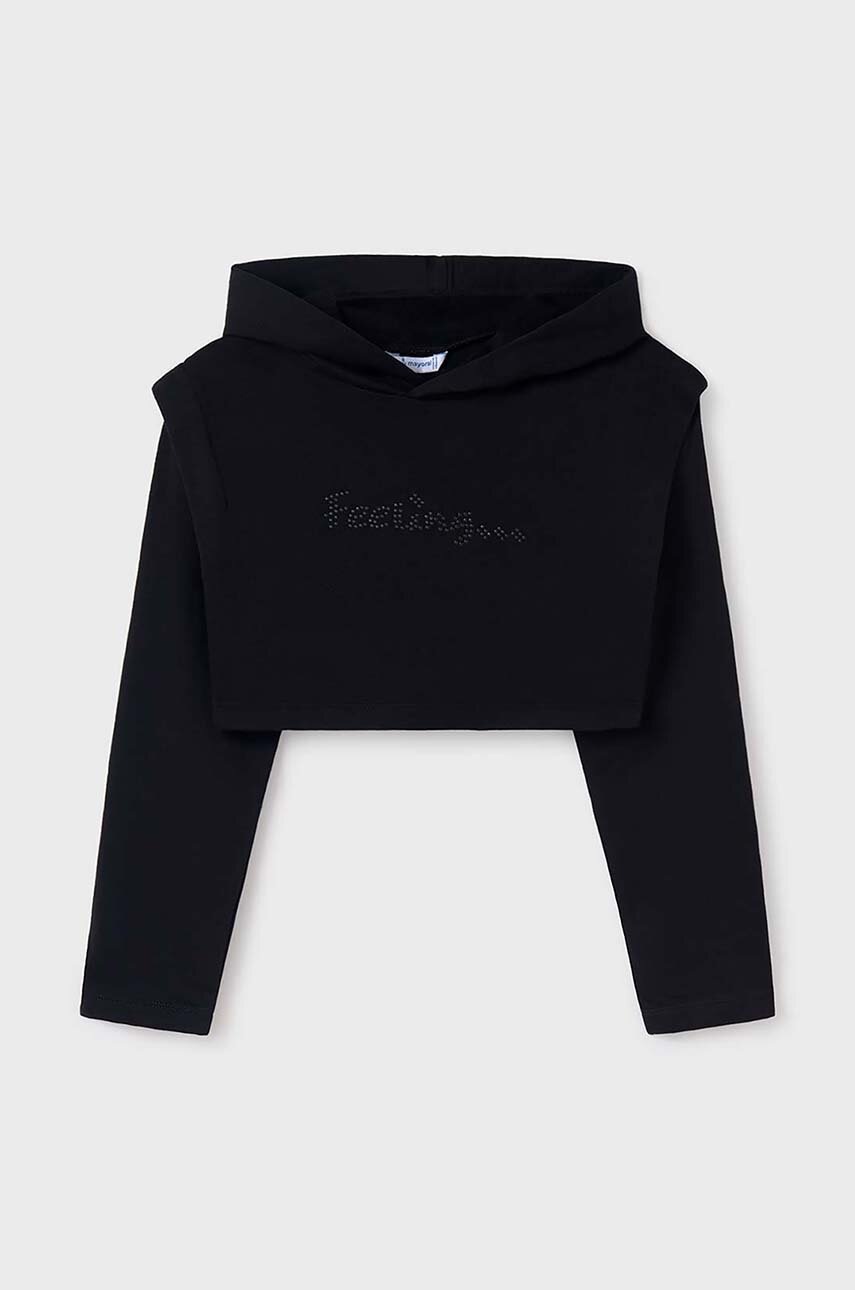 Хлопковое детское платье Mayoral цвет чёрный mini прямое 7986 Хлопковое детское платье Mayoral цвет чёрный mini прямое 7986