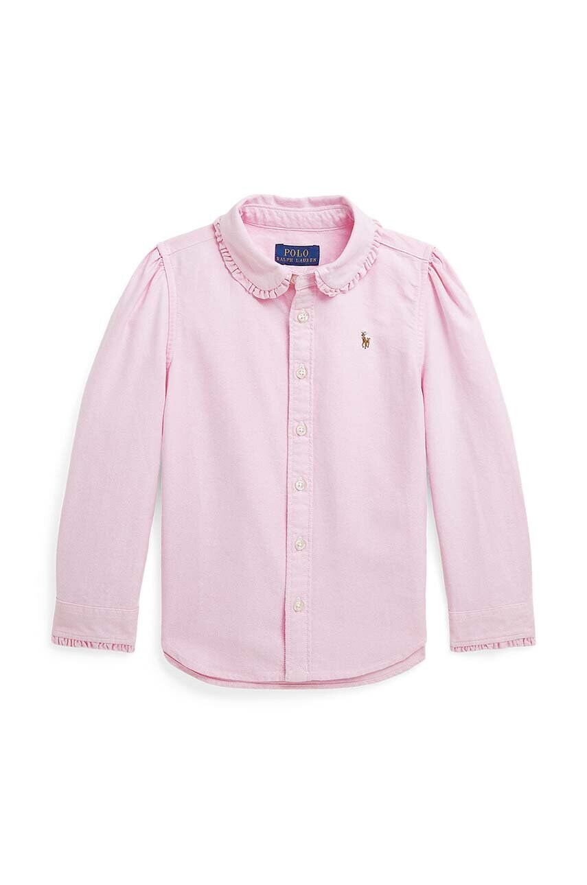 Levně Dětská bavlněná košile Polo Ralph Lauren růžová barva, 312929954002