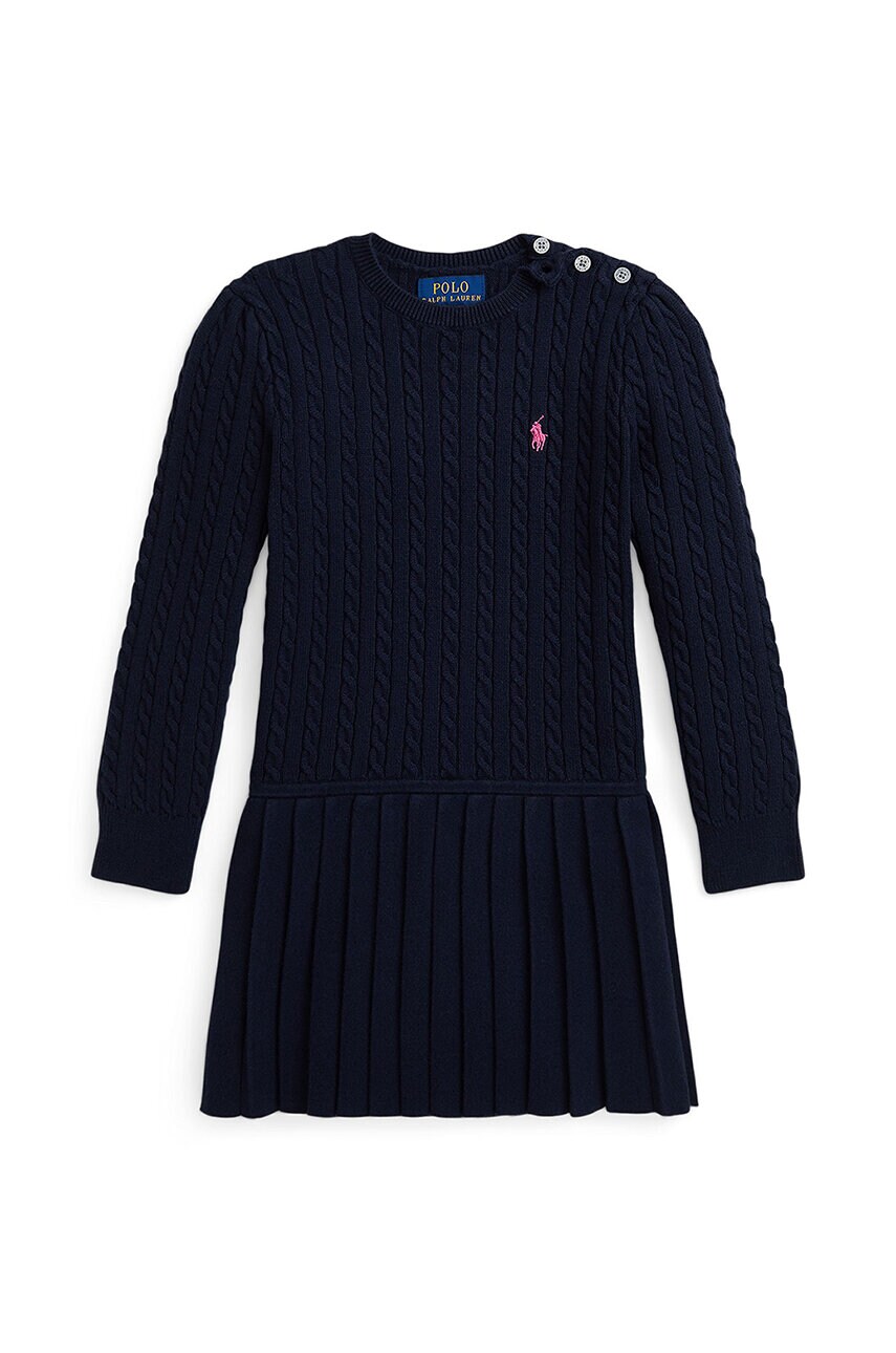 Levně Dívčí šaty Polo Ralph Lauren tmavomodrá barva, mini, 312950782002