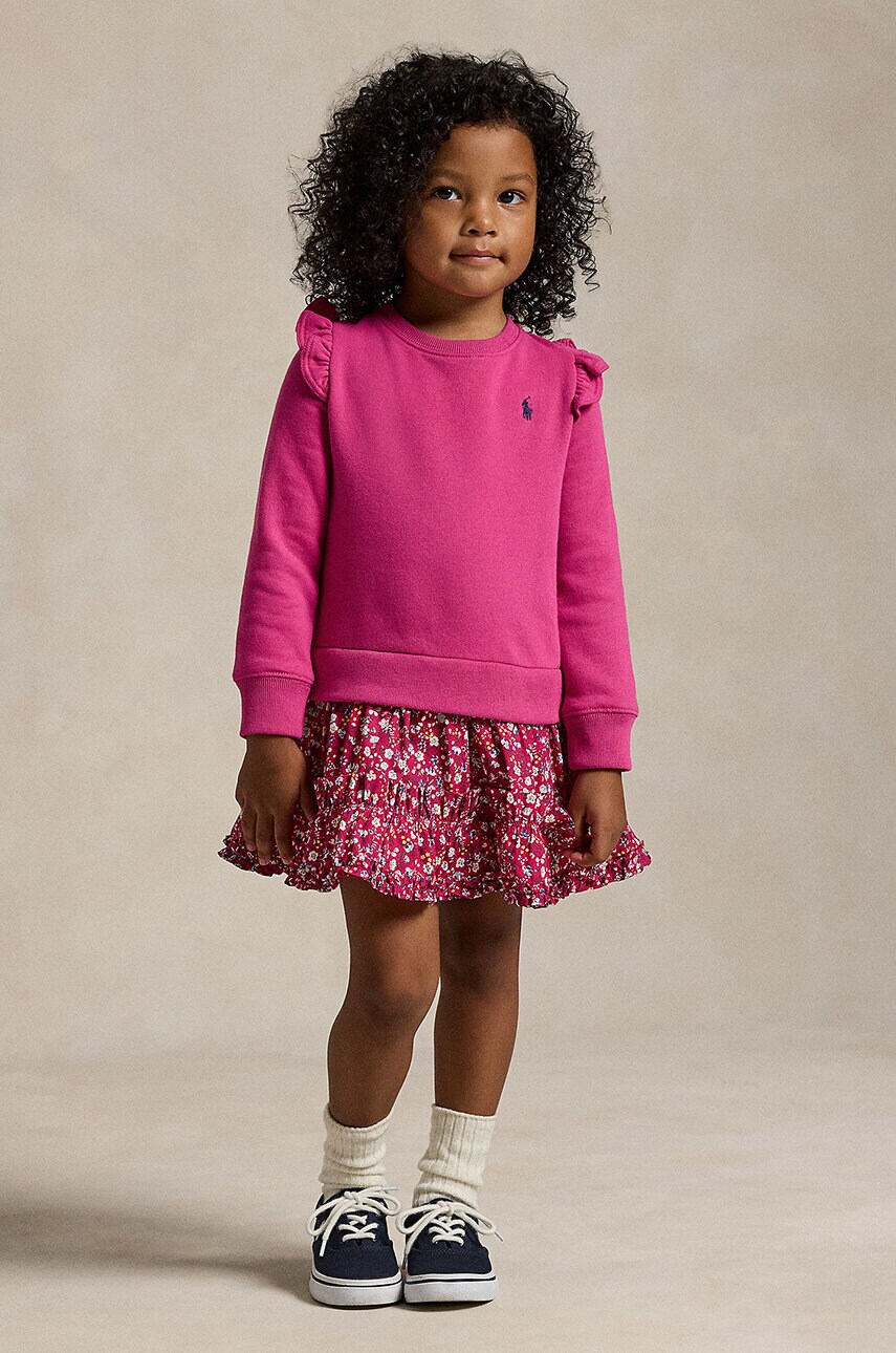 Levně Šaty Polo Ralph Lauren růžová barva, mini, 312951071001