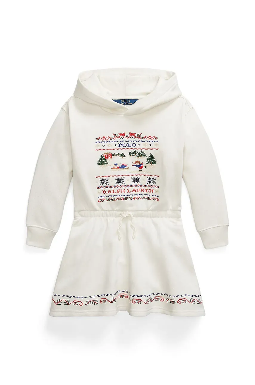 Levně Dívčí šaty Polo Ralph Lauren bílá barva, mini, 312952131001