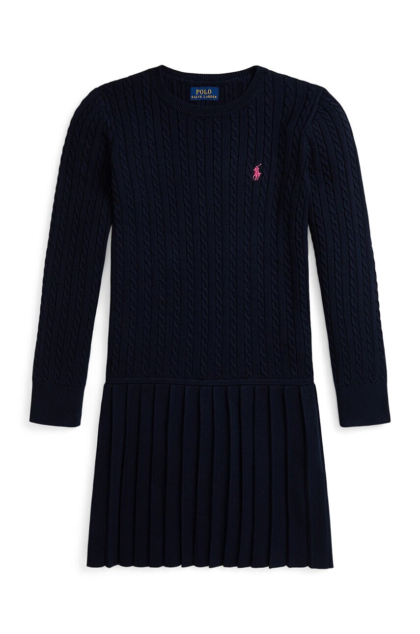 Levně Dívčí šaty Polo Ralph Lauren tmavomodrá barva, mini, 313950782002