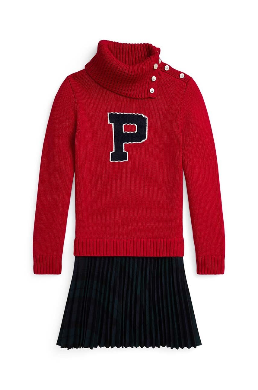 Детское платье Polo Ralph Lauren цвет красный mini расклешённое 313950816001 Детское платье Polo Ralph Lauren цвет красный mini расклешённое 313950816001