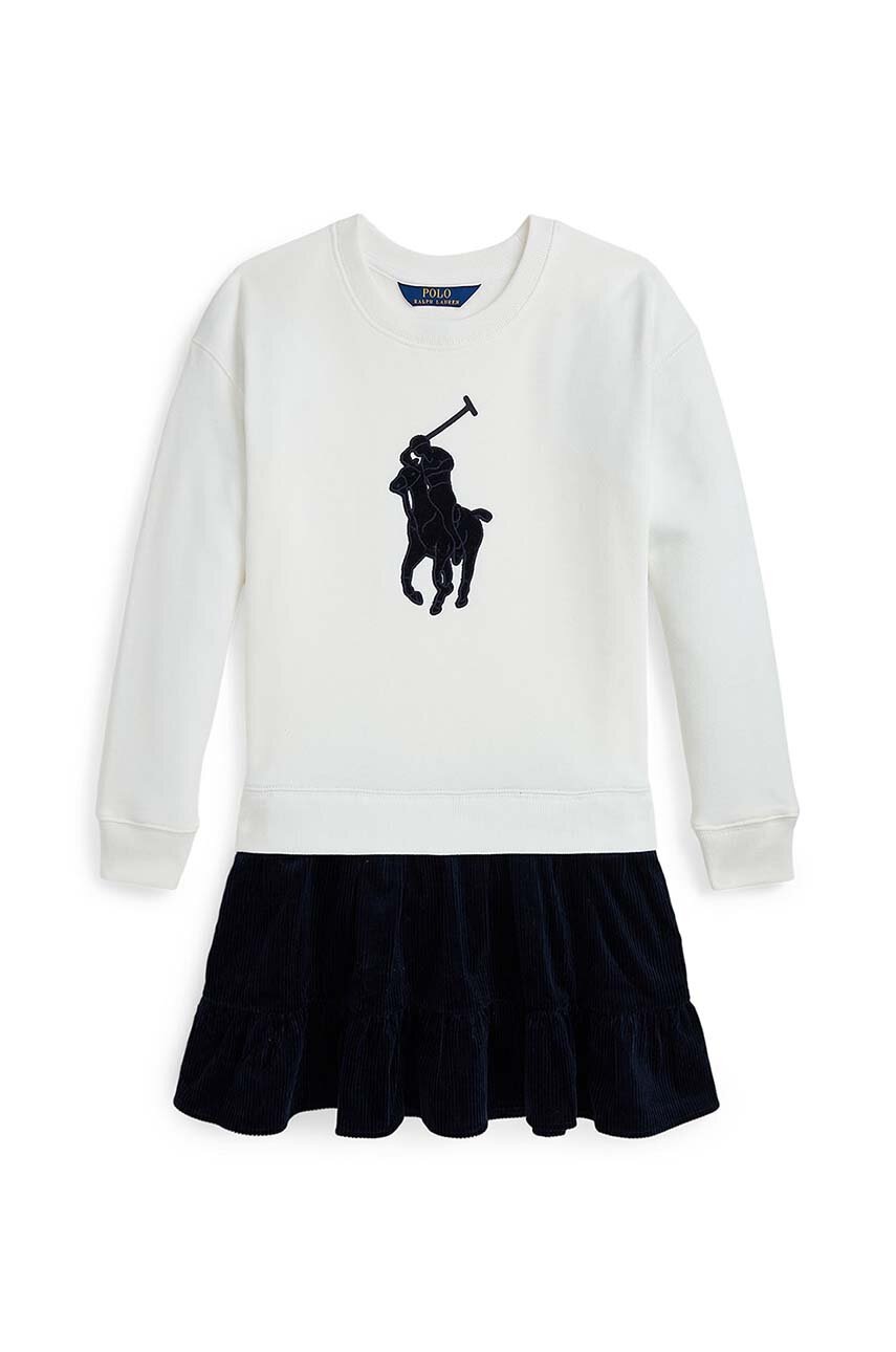 Детское платье Polo Ralph Lauren цвет белый mini расклешённое 313950935001