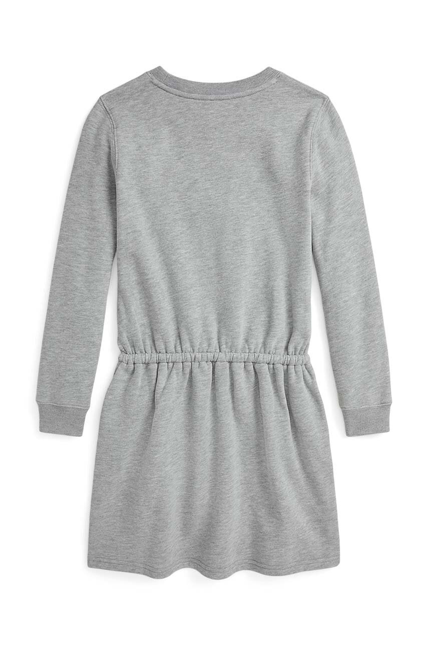 Детское платье Polo Ralph Lauren цвет серый mini расклешённое 313951083001 Детское платье Polo Ralph Lauren цвет серый mini расклешённое 313951083001