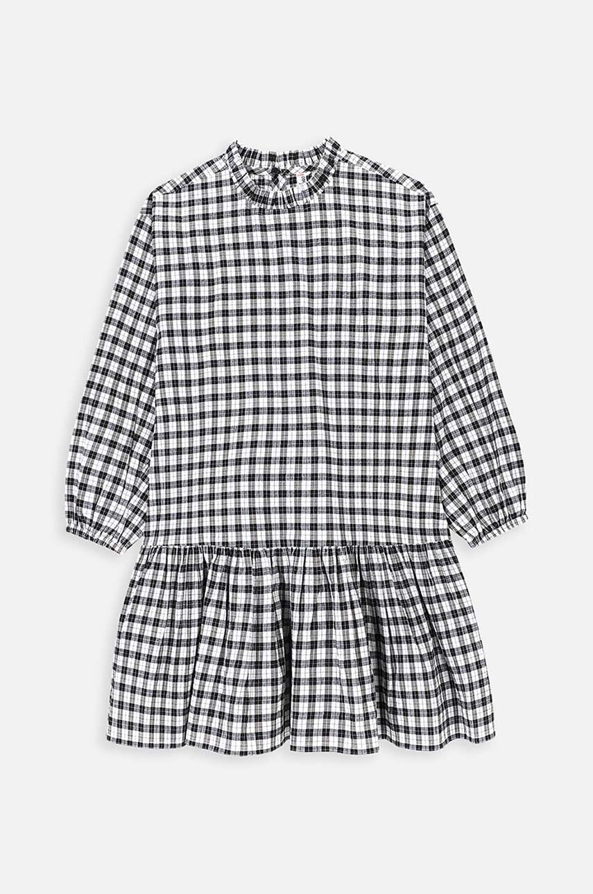 Coccodrillo rochie fete culoarea gri, mini, evazată, BACK TO SCHOOL GIRL