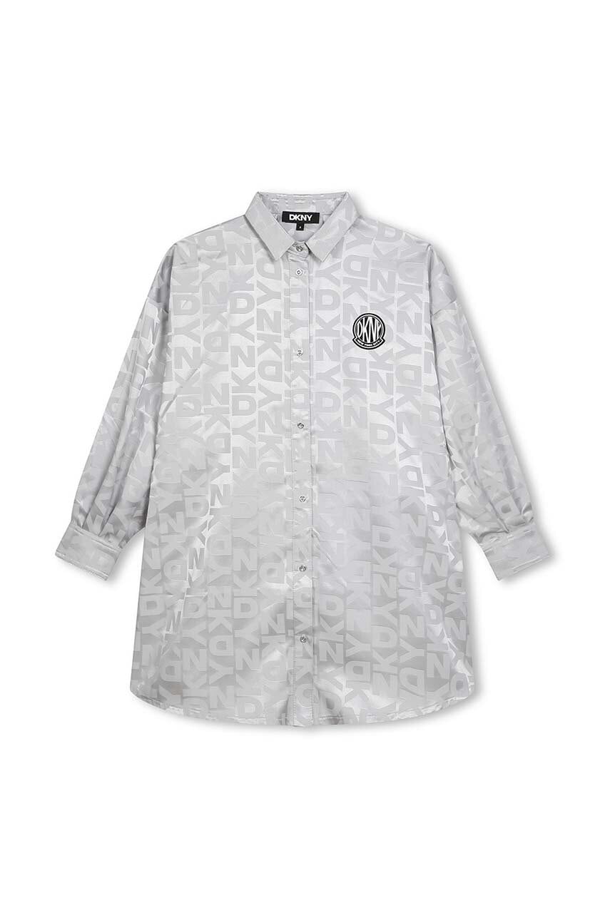 Dkny rochie fete culoarea gri, mini, dreaptă, D60254