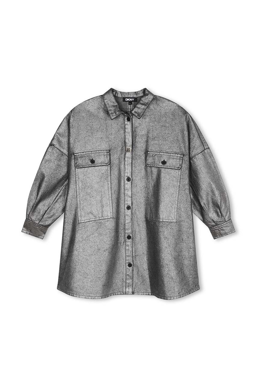 Дитяча сукня Dkny колір сірий mini oversize D60263