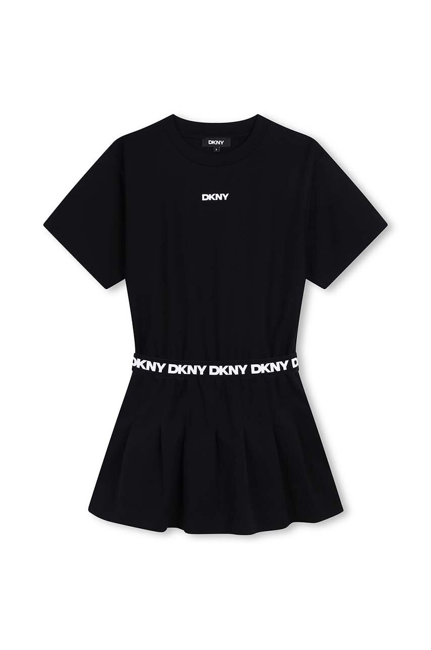 Dkny rochie fete culoarea negru, mini, evazati, D62018