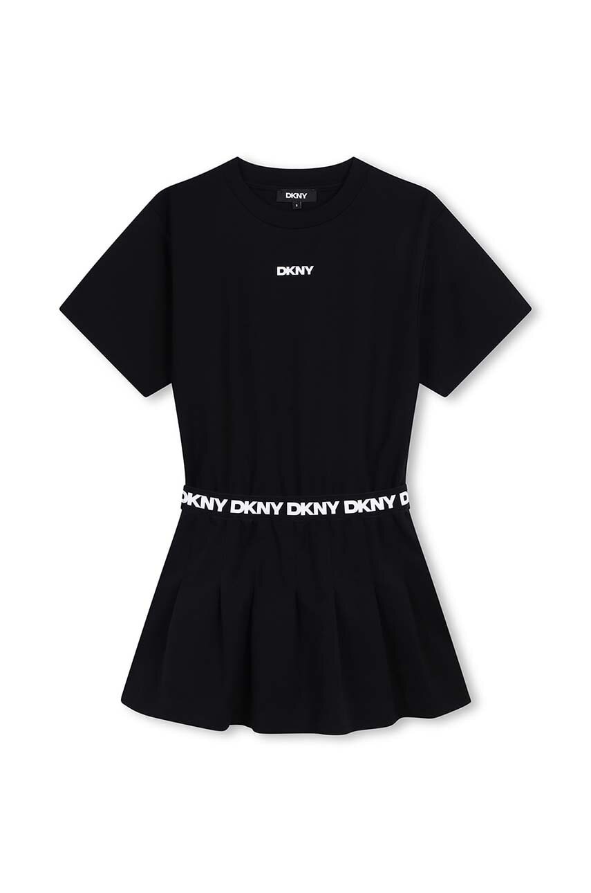 Dkny rochie fete culoarea negru, mini, evazată, D62018