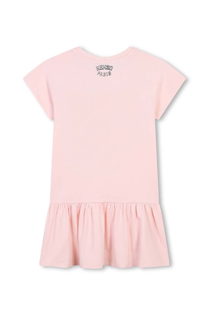 Дитяча бавовняна сукня Kenzo Kids колір рожевий mini розкльошена K60682