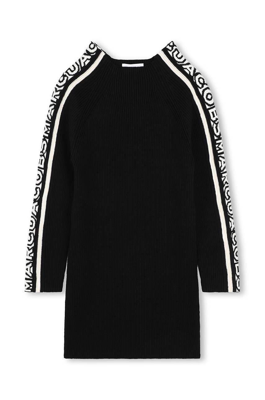 Marc Jacobs rochie din amestec de lână pentru copii culoarea negru, mini, dreaptă, W60235