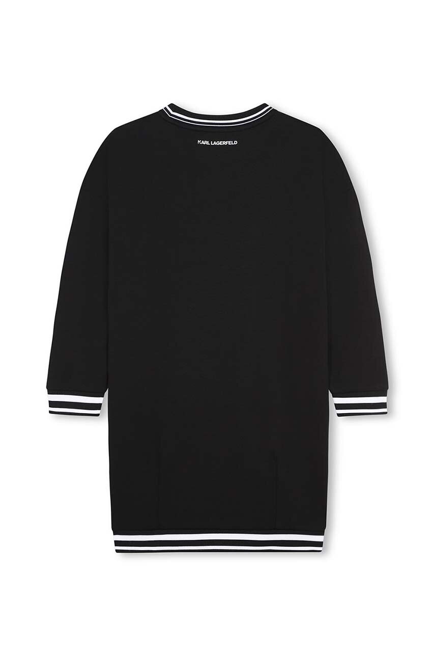 Детское платье Karl Lagerfeld цвет чёрный mini прямое Z30185 Детское платье Karl Lagerfeld цвет чёрный mini прямое Z30185