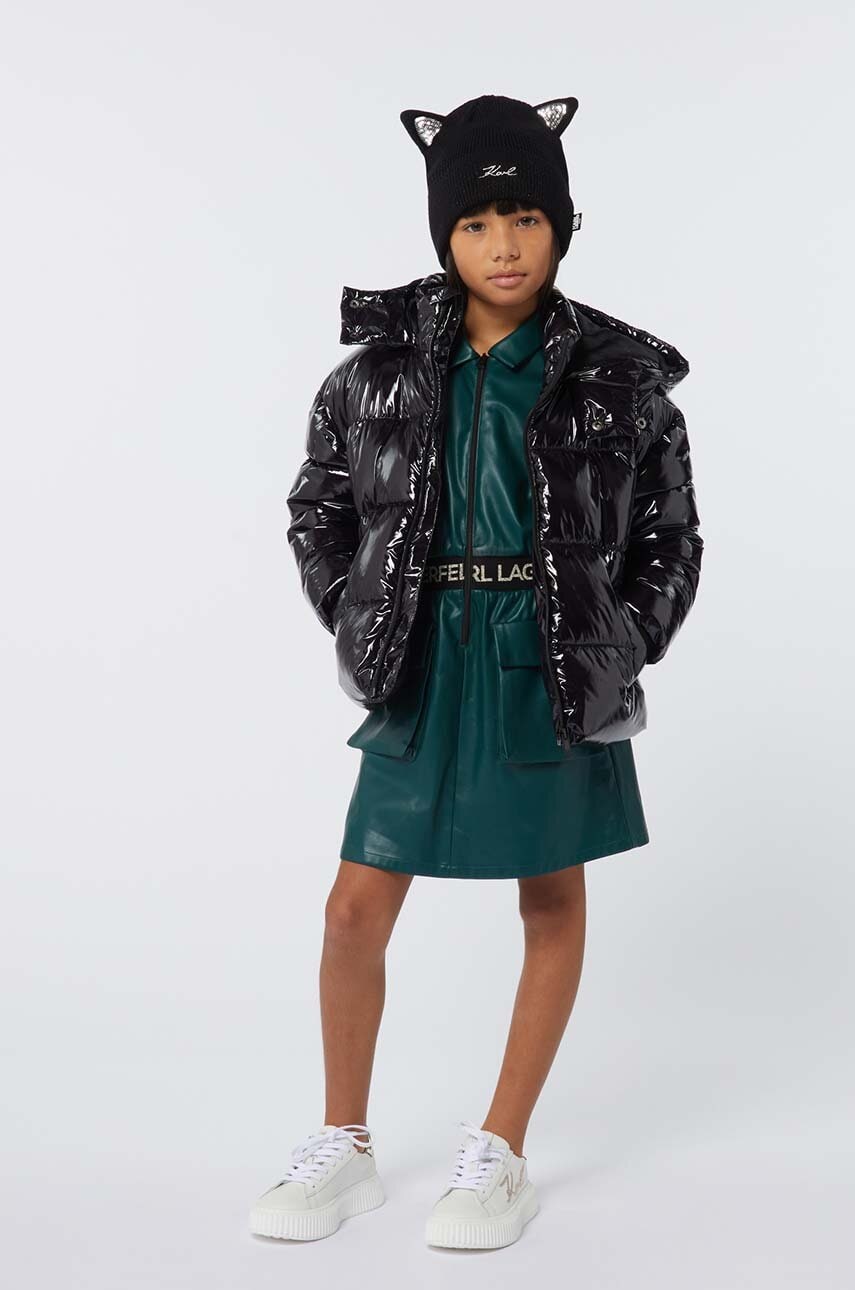 Karl Lagerfeld rochie fete culoarea verde, mini, drept, Z30187 Karl Lagerfeld rochie fete culoarea verde, mini, drept, Z30187