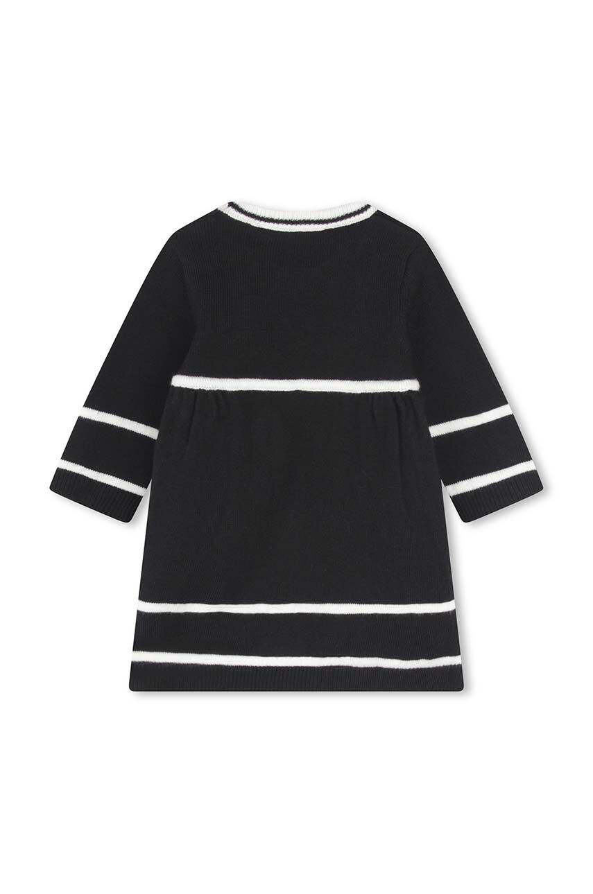Хлопковое детское платье Karl Lagerfeld цвет чёрный midi прямое Z30277