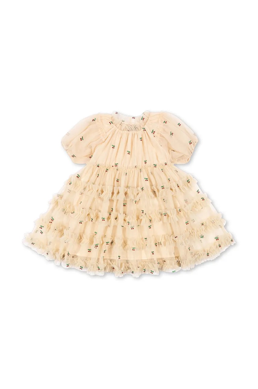 Платье Konges Sløjd CARLI DRESS цвет бежевый mini расклешённое KS101916