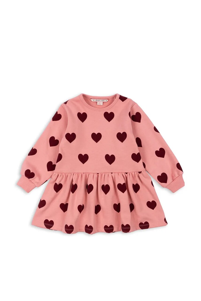 Konges Sløjd rochie fete LOU SWEAT DRESS OCS culoarea roz, mini, evazată, KS102019