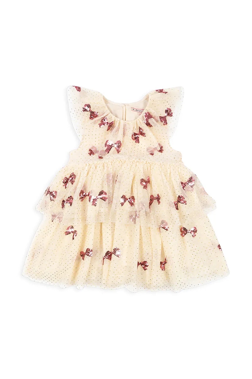 Konges Sløjd rochie fete YVONNE FAIRY DRESS culoarea bej, mini, evazati, KS102156 Konges Sløjd rochie fete YVONNE FAIRY DRESS culoarea bej, mini, evazati, KS102156