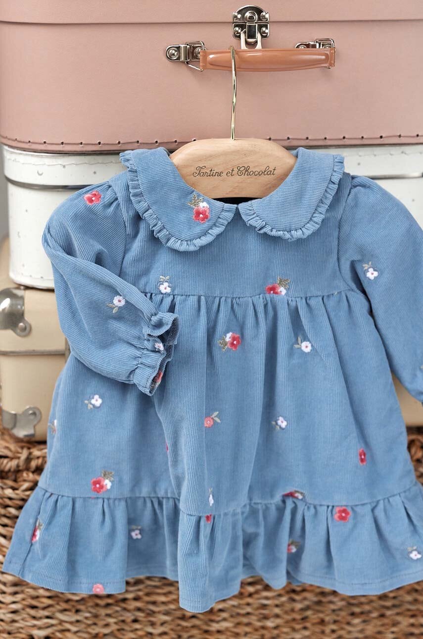 Tartine et Chocolat rochie din bumbac pentru bebeluși mini, evazati, TZ30221 Tartine et Chocolat rochie din bumbac pentru bebeluși mini, evazati, TZ30221