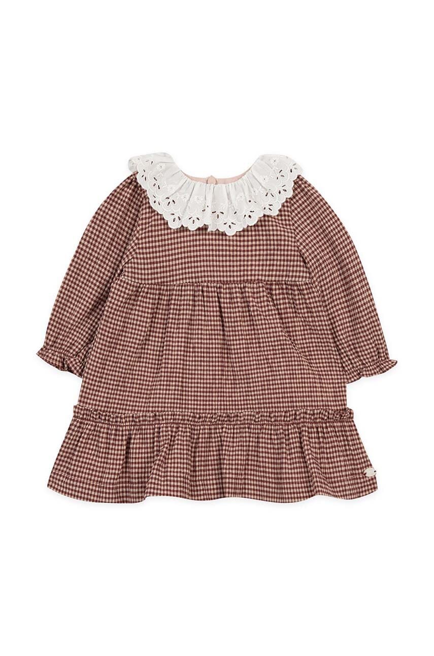Tartine et Chocolat rochie bebe culoarea bordo, mini, evazată, TZ30091