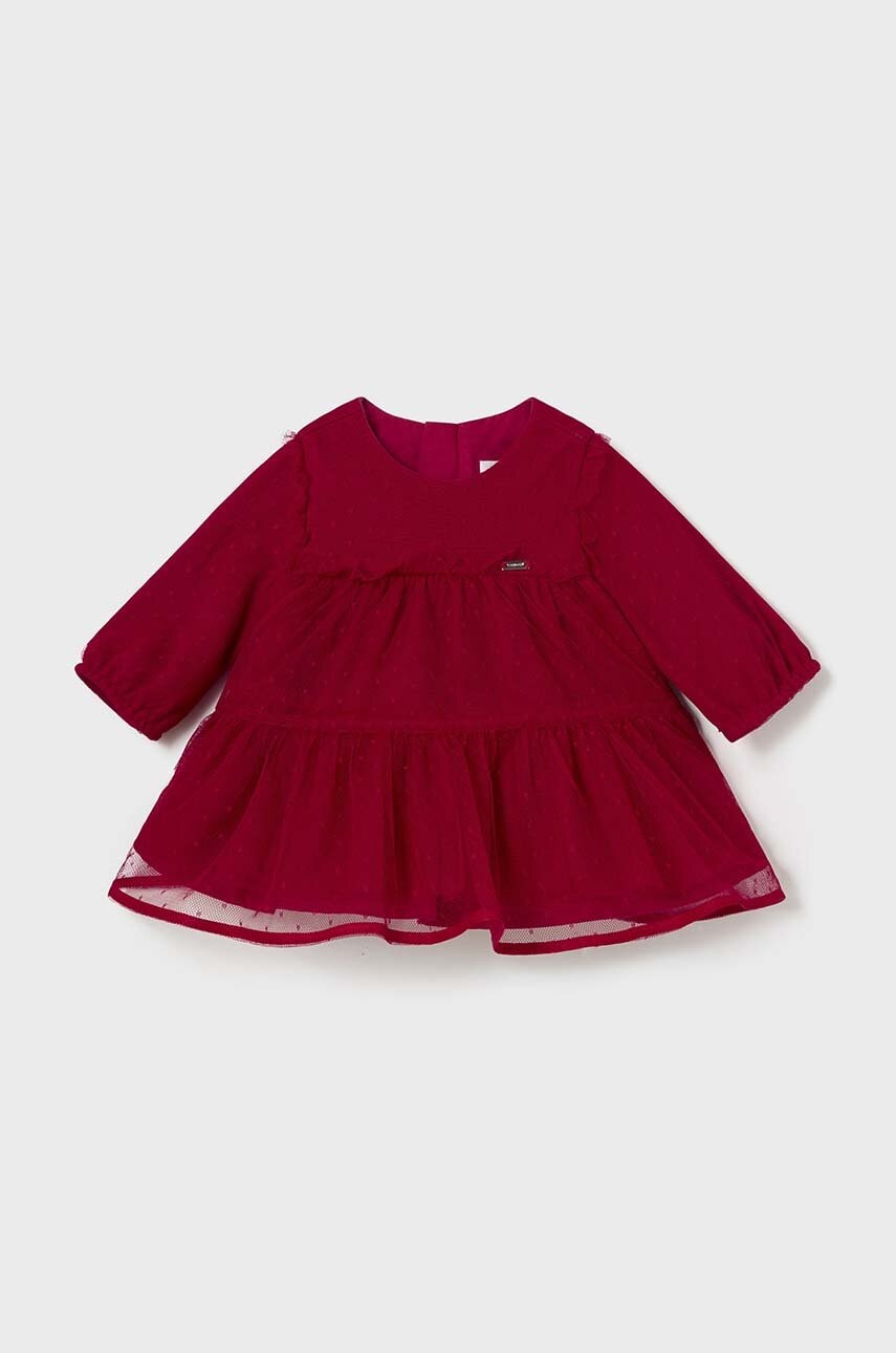 Mayoral Newborn rochie bebe culoarea rosu, mini, evazată, 2805